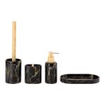 Polyresin Bathroom Set Luxury Round Marble Look Soap Accessories Bathroom