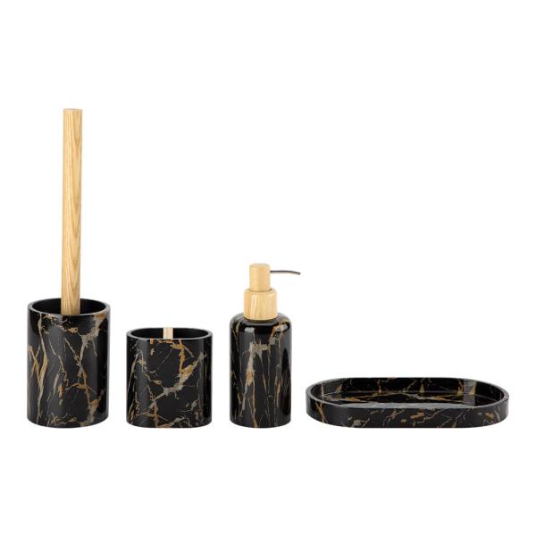 Buy cheap Polyresin Bathroom Set Luxury Round Marble Look Soap Accessories Bathroom Countertop Accessories Set from wholesalers