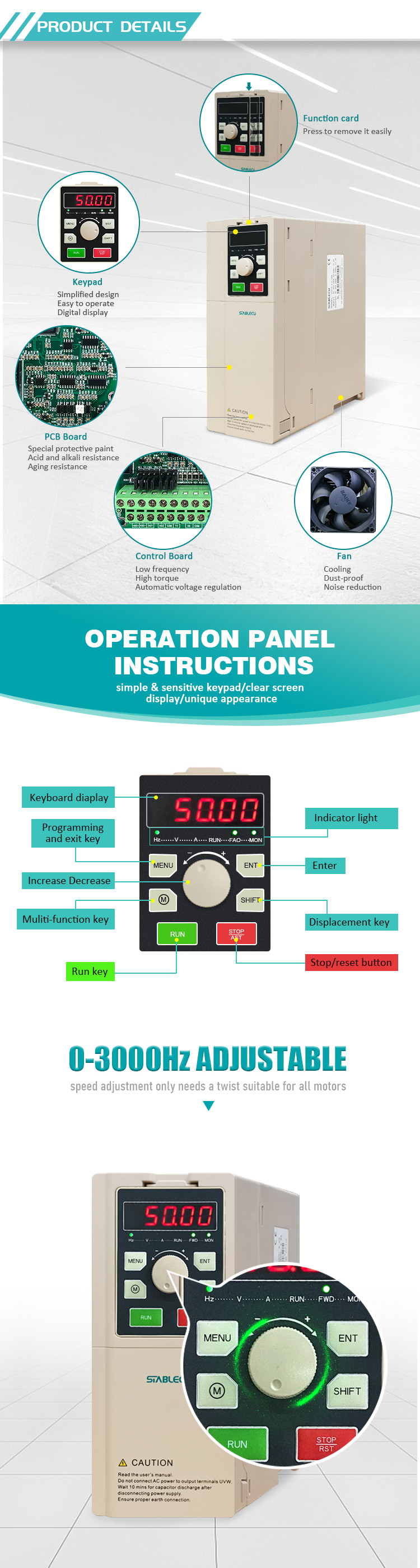 Synchronous Motor Frequency Inverter 3 Phase VFD Control