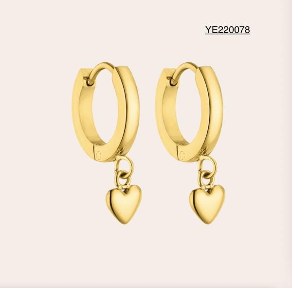 Buy cheap Versatile Gold Heart Drop Earrings from wholesalers