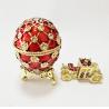 Buy cheap Decorative Earring Ring Trinket Holder Box Hand Painted Faberge Egg Style Hinged Jewelry Box Case for Home Ornament from wholesalers