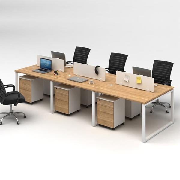 Buy cheap Melamine Board Office Workstation Desks Furniture 6 Seater 3600mm from wholesalers