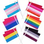Custom Logo Small Hand Flags LGBT Flag Portable 14x21cm/20x30cm/30x45cm