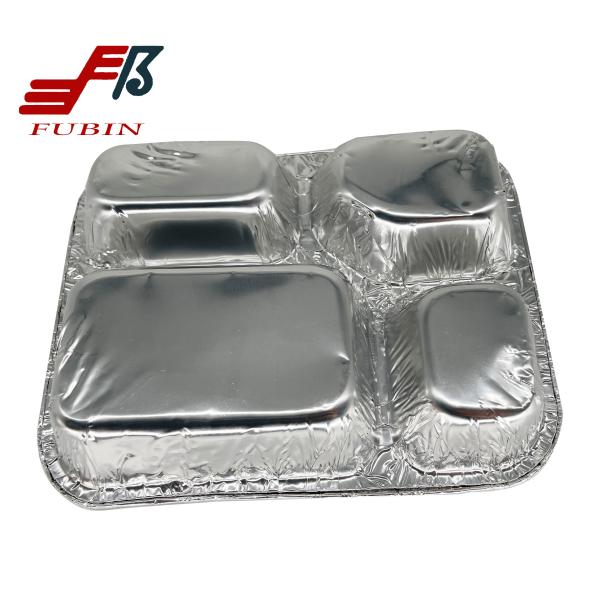 Buy cheap FDA Aluminium Foil Food Container 4 Compartment Hot Disposable For Fast Food from wholesalers