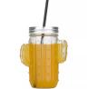 Buy cheap Household Glass Cactus Water Cup Summer Juice Cup With Straw 400ml from wholesalers