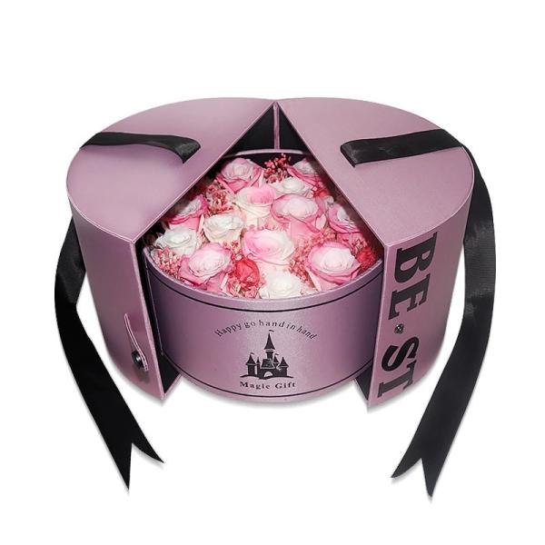 New Style Best Valentines′ Day Gift Magic Castle Preserved Roses Flower in Round