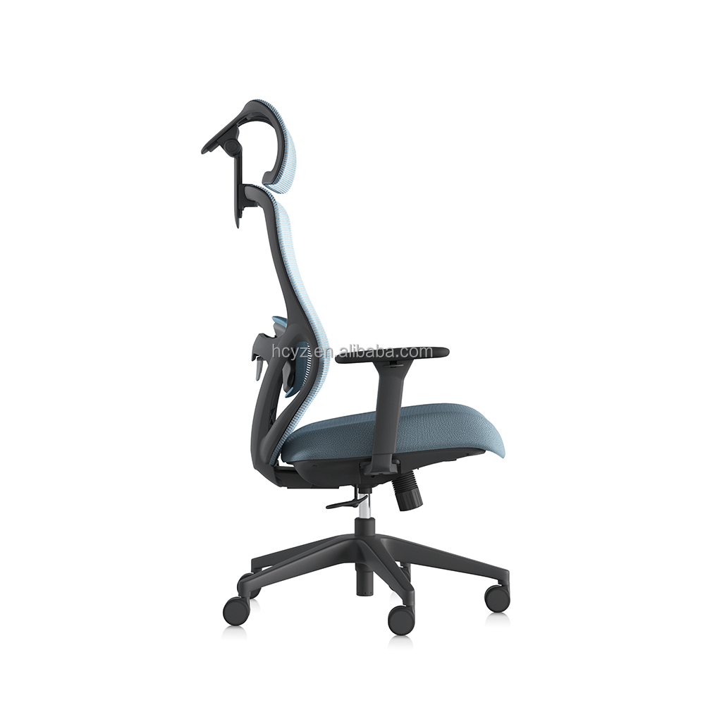 3 Levels Locking-Tilt Mechanism Adjustable Headrest Executive Office Chair for Staff