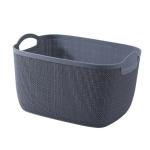 Sustainable Grey Plastic Basket For Clothes Storage Save Space