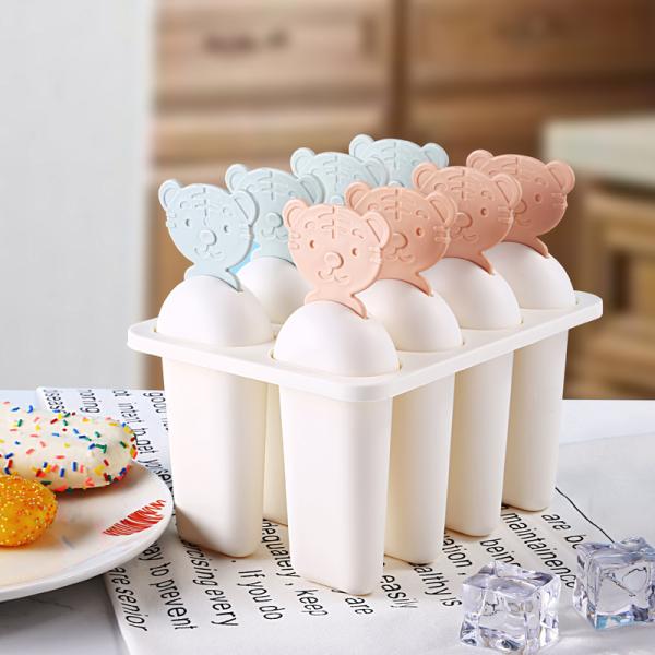 Buy cheap 8 Cute Plastic Ice Cream Reusable Popsicle Mold Food Grade from wholesalers