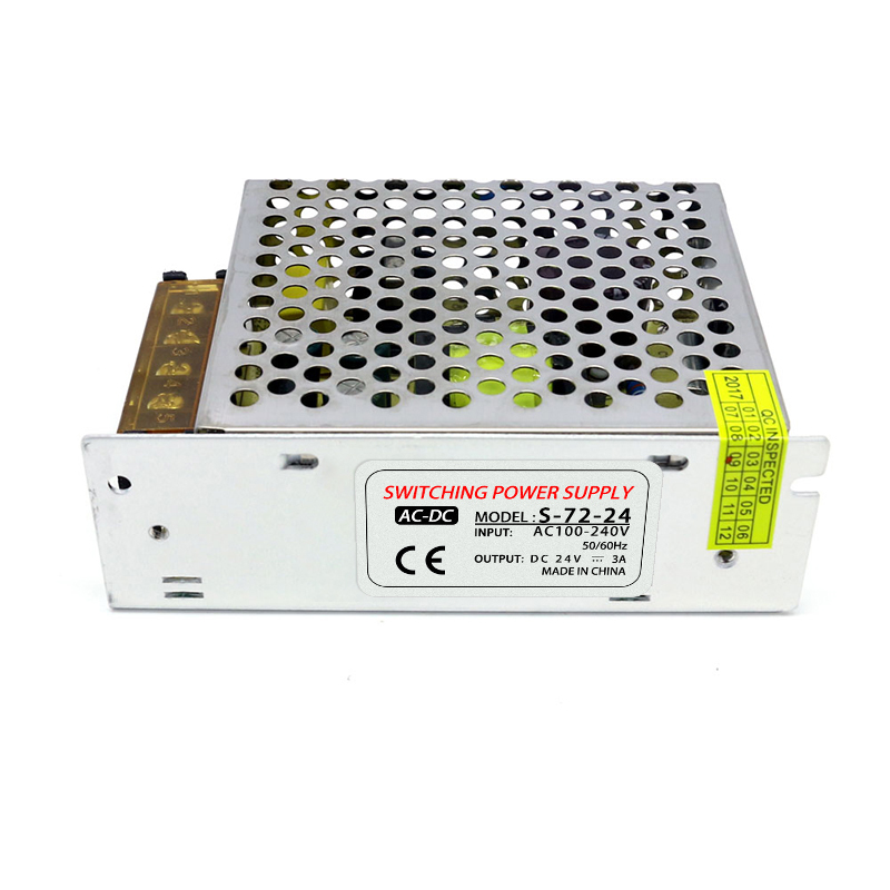 Wide Voltage Switch Power Supply AC 220V To DC 24v 3a 72w With Aluminium Case