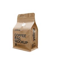 Buy cheap Smell Proof Flat Bottom Kraft Paper Coffee Bags ISO9001 200-400 Microns product