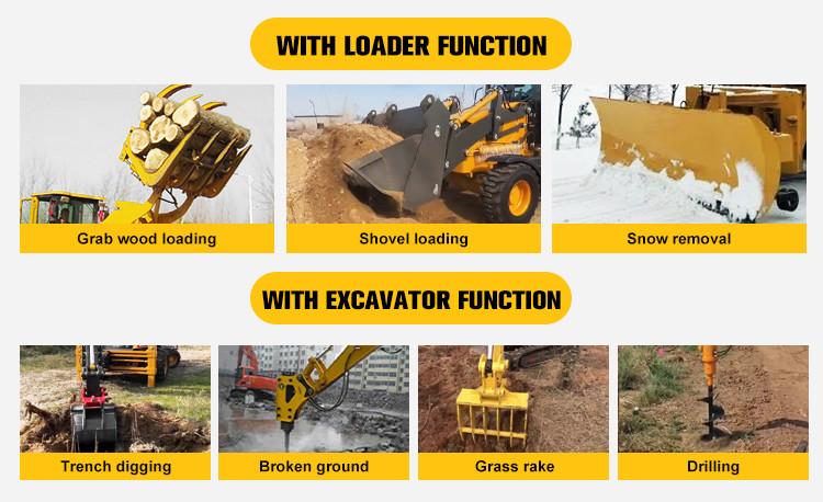 Multi Functional Large Backhoe Loader Equipment 8300kg Total Weight