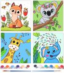 Beginner Friendly Pre Printed Canvas Oil Painting Set Cute Animals For Children