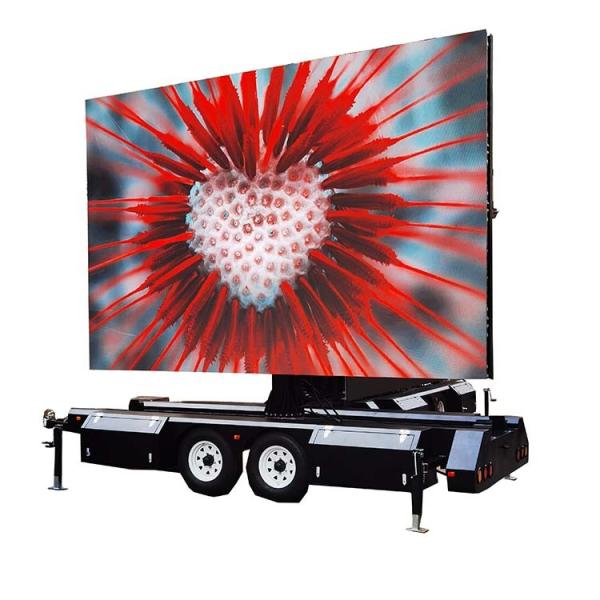 Solar Power Trailers Mounted LED Screen Display Trailer Outdoor 16 Gray Level