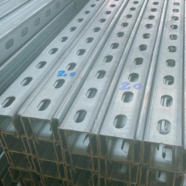 Buy cheap 2mm Galvanized Steel Strut Channel Metal Supports Corrosion Resistant 3m/6m Length Silver from wholesalers