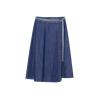 Buy cheap Indigo Denim Ladies Skirt Dress Beltd High Waist Knee Length Skirt Wide Hem from wholesalers