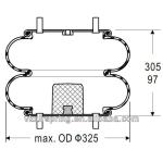 711954 2076095 Rubber Convoluted Air Spring 2B12-320 Goodyear Air Ride Bags