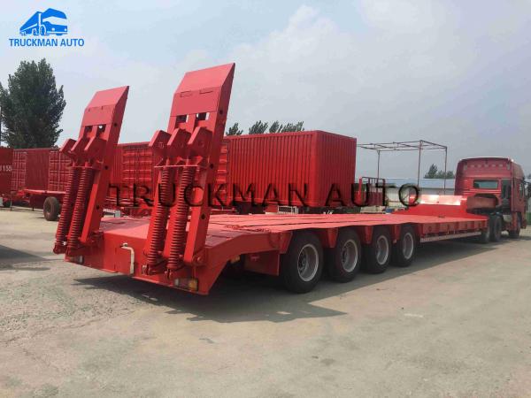Buy cheap Heavy Duty Flatbed Low Bed Semi Trailer 4 Axles Extra Durability Designed from wholesalers