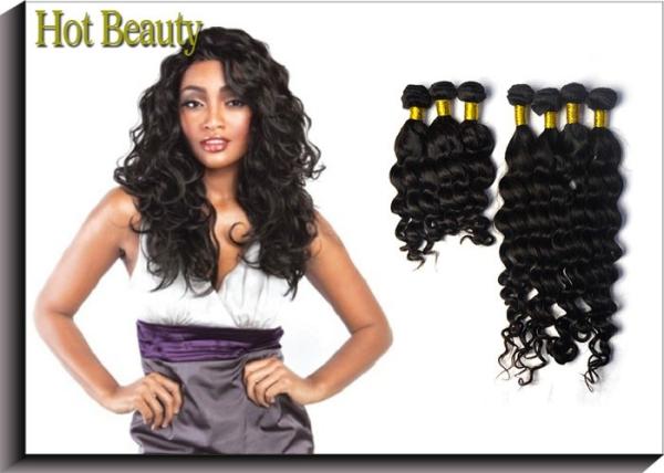 Quality Natural Wave Remy Brazilian Virgin Human Hair Extensions 12'' - 32'' Black for sale