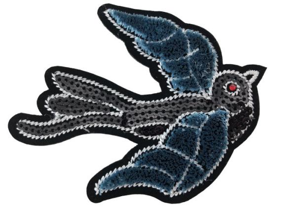 Buy cheap Wholesale Red Rhinestone Embroidery Swallow Brush Patch For Jacket from wholesalers