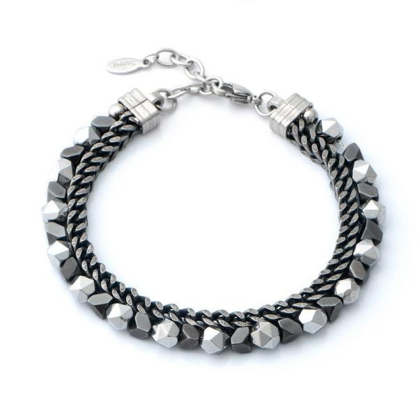Buy cheap Stainless steel gallstones fashion jewelry, niche high-end design, personalized explosive steel titanium bracelet for men from wholesalers
