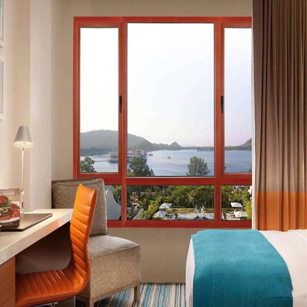 Double Tempered Glass Aluminum Casement Window Powder Coated Aluminum Windows