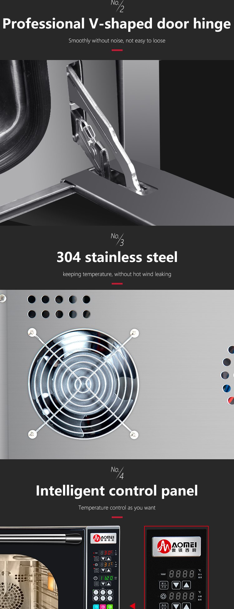 Stainless Steel Digital Glass Countertop Convection Oven for Bakery Bread Production