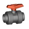 Buy cheap +GF+ 375 Series PVC-U/FPM Manual Ball Valve - JIS d50 | Double Union Solvent Weld Ends | NSF 61 Certified for Water & Chemical Systems | Corrosion from wholesalers