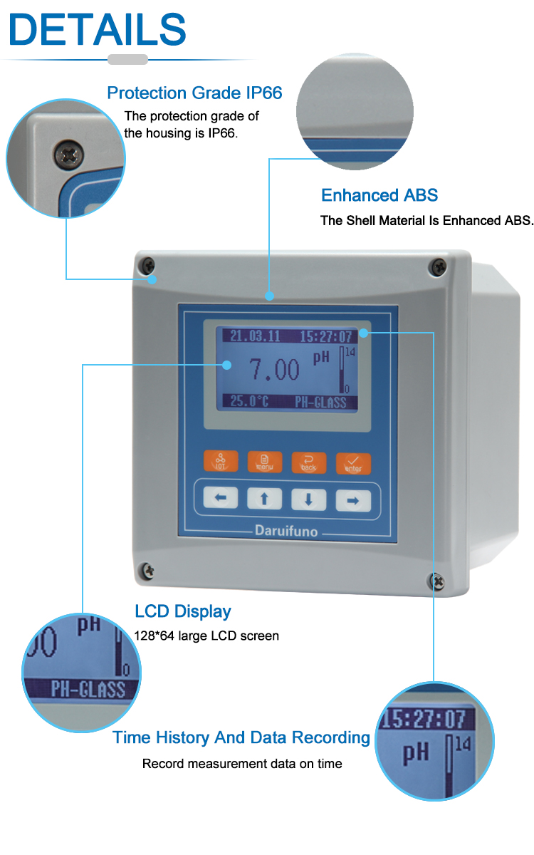 Industrial Processing Control Digital PH Meter With Cleaning Control