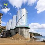 Anti Corrosion Spiral Steel Silo , Galvanized Steel Slag Storage Lipp Silos
