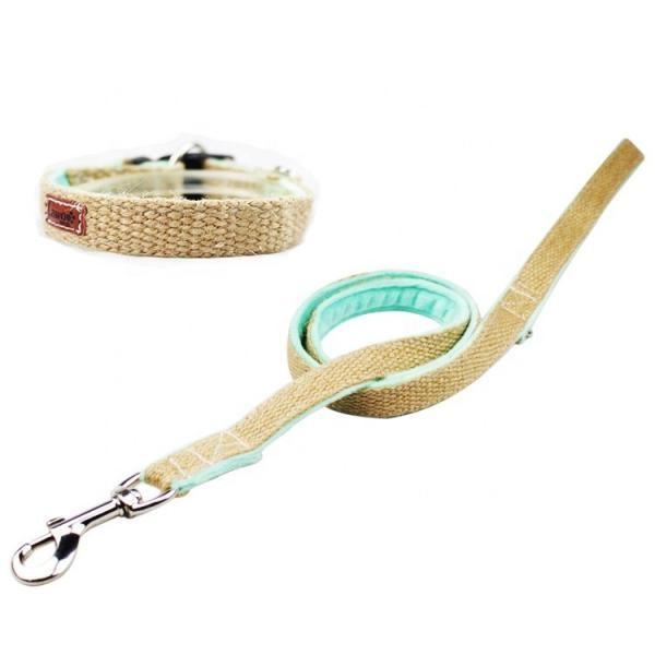 Buy cheap Nature Hemp Collar And Leash Set , Dog Collar Leash Combo 100% Cotton Material from wholesalers