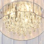 Modern 50 Inch LED Crystal Ceiling Fan Light , Transparent Blade Ceiling Fan