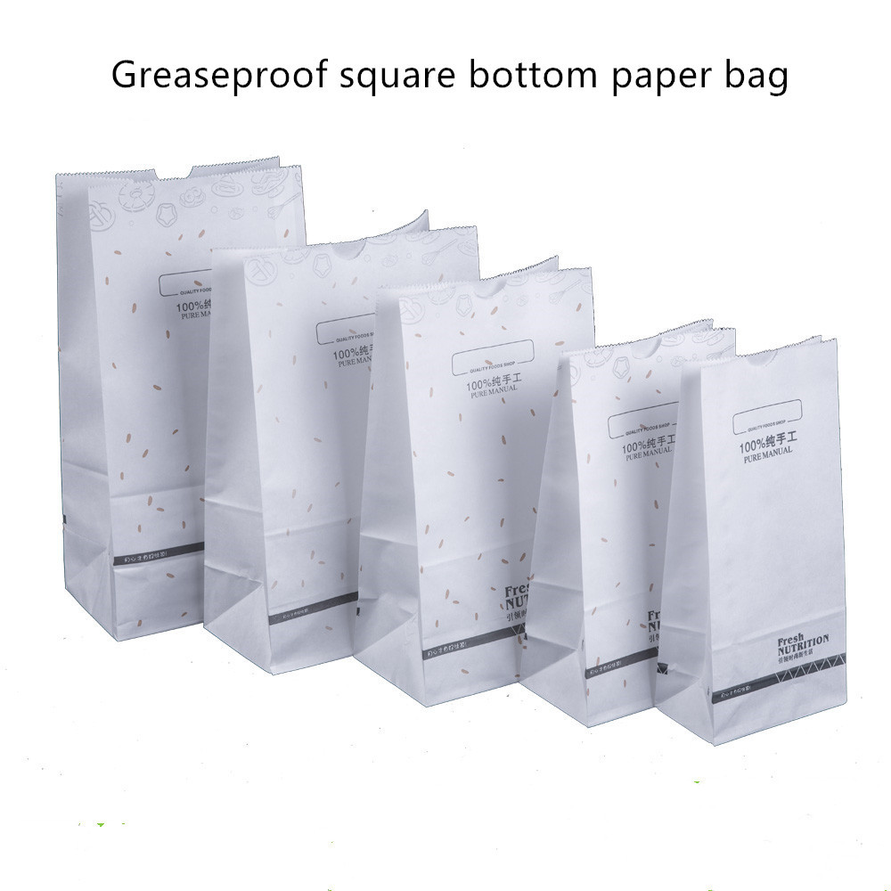Eco Friendly High Toughness Bakery Paper Bag With Thumb Cut