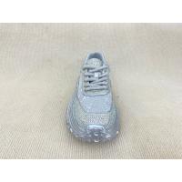 Buy cheap Women silver leather sneakers with bling crystal and breathable mesh upper product
