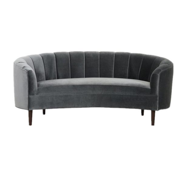 Buy cheap Hot sale black velvet fabric lounge curve sofa for party living room solid wood from wholesalers