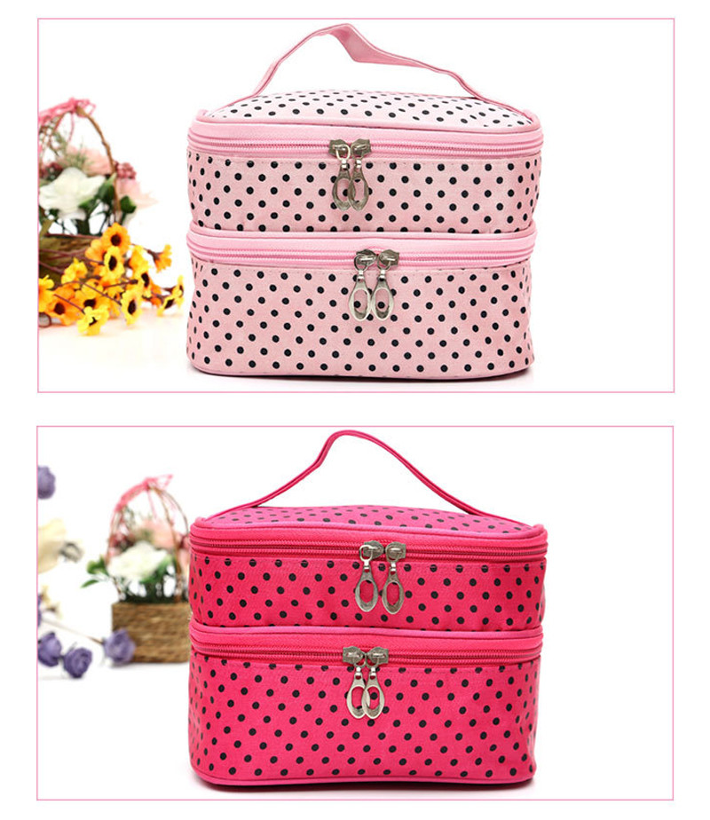 Multifunction Washable Double Layer Polyester Cosmetic Bag