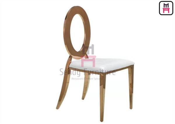 Buy cheap Round Backrest Stainless Steel Restaurant Chairs Lightweight For Wedding / Event from wholesalers