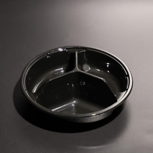 Buy cheap Black 3-Compartment Disposable PET Plastic Tray For Takeaway Food from wholesalers