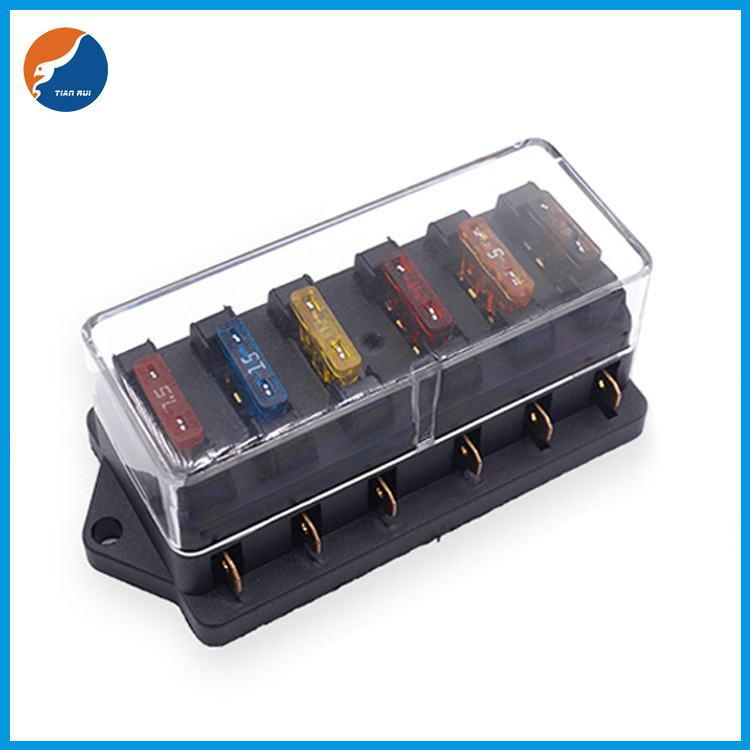 30A 32V Fuse Blocks 115.5x53x42mm 6 Way Blade Fuse Box For Automotive