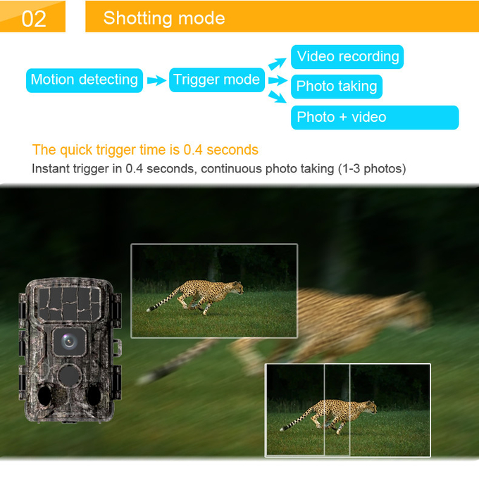 IP66 Bluetooth Night Vision Trail Camera , Wifi 46mp Game Camera Night Vision