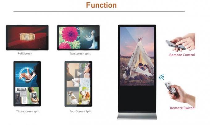 55 Inch LCD Floor Standing Touch Screen Kiosk With Build In Speakers For Restaurant 2