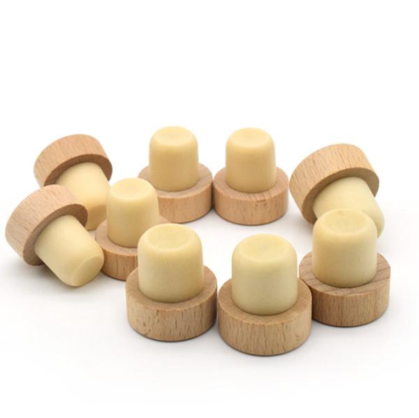 Buy cheap Wine Bottle Stopper Aluminum Cap Synthetic Cork Wooden Synthetic Bar Top Cork from wholesalers