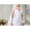 Buy cheap Pure White Mermaid Lace Bridal Gowns Long Sleeve Perspective Back Grace Tulle from wholesalers