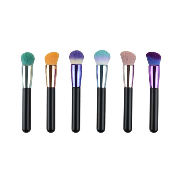 Buy cheap Cruelty Free Facial Makeup Brush Aluminum Ferrule Single Foundation Brush Blusher from wholesalers