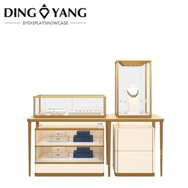 Modern Lockable New Lighting Gold Jewellery Showcase Jewellery Furniture