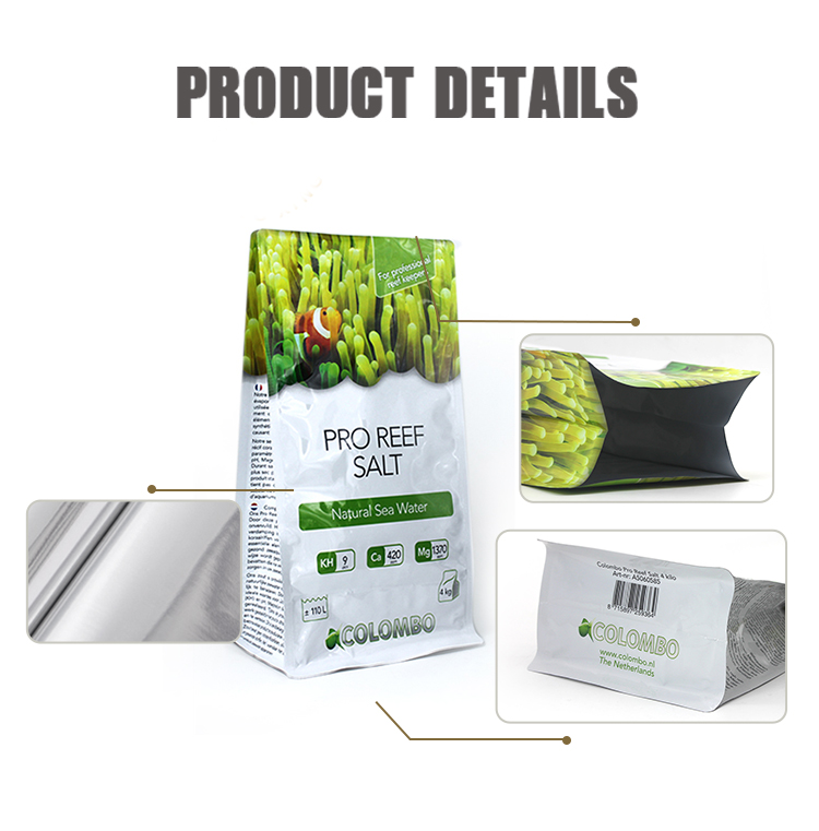 20kg Pesticide Aluminum Foil Stand Up Pouch Flat Bottom Organic Fertilizer Packaging Bags