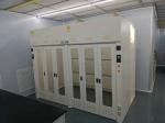 Gray White Laboratory Walk In Fume Hood With Glass Doors For Ventilation