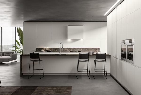 Buy cheap L shaped PET Kitchen Cabinets Customized White Modern Kitchen Cabinet from wholesalers