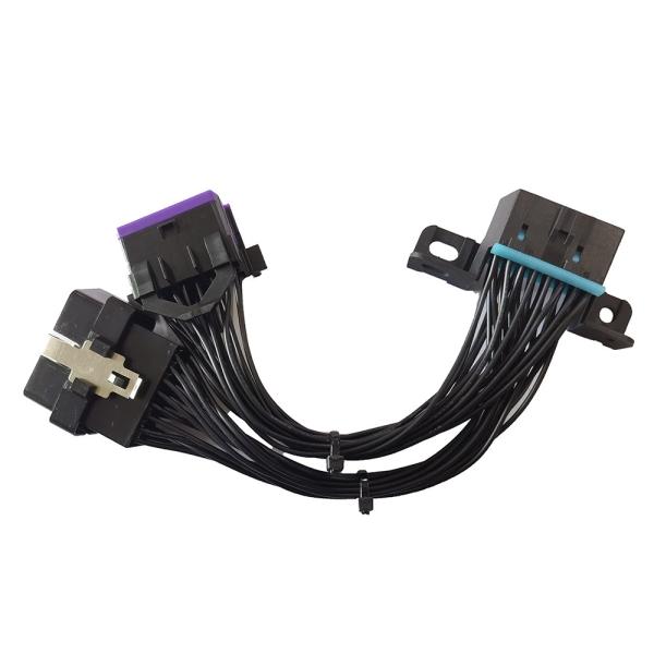 Buy cheap Scanner Extension OBDII Diagnostic Cable 16 Pin Male To 2 Female 12V 24V from wholesalers
