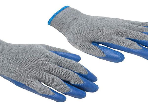 Buy cheap Nylon Knitted Liner Latex Palm Coated Gloves , Blue Garden Work Gloves from wholesalers